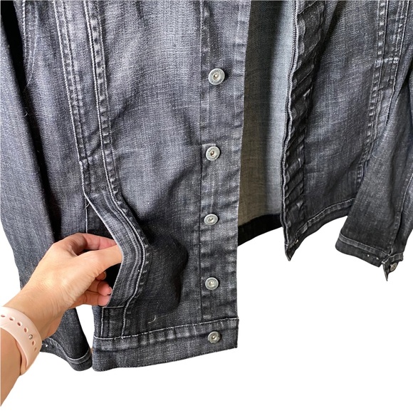 Hudson Jeans Moto Oversized Jacket Grey Black Denim Size Small - Picture 7 of 16